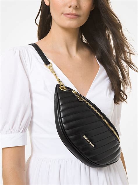 michael kors large peyton|Peyton Large Quilted Belt Bag .